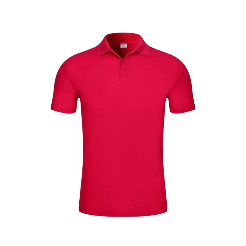 Summer Top New Lapel  Solid Color Shirt Short Sleeve Casual Business Fashion Breathable And Comfortable Polo Shirt Group Uniform-World Bazaar Life