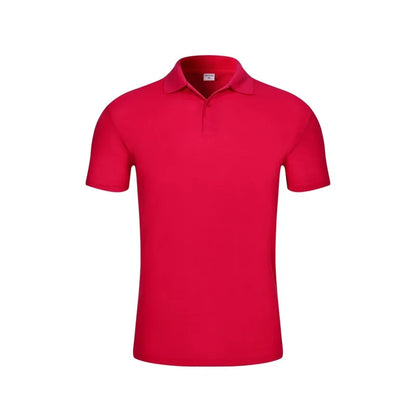 Summer Top New Lapel  Solid Color Shirt Short Sleeve Casual Business Fashion Breathable And Comfortable Polo Shirt Group Uniform-World Bazaar Life
