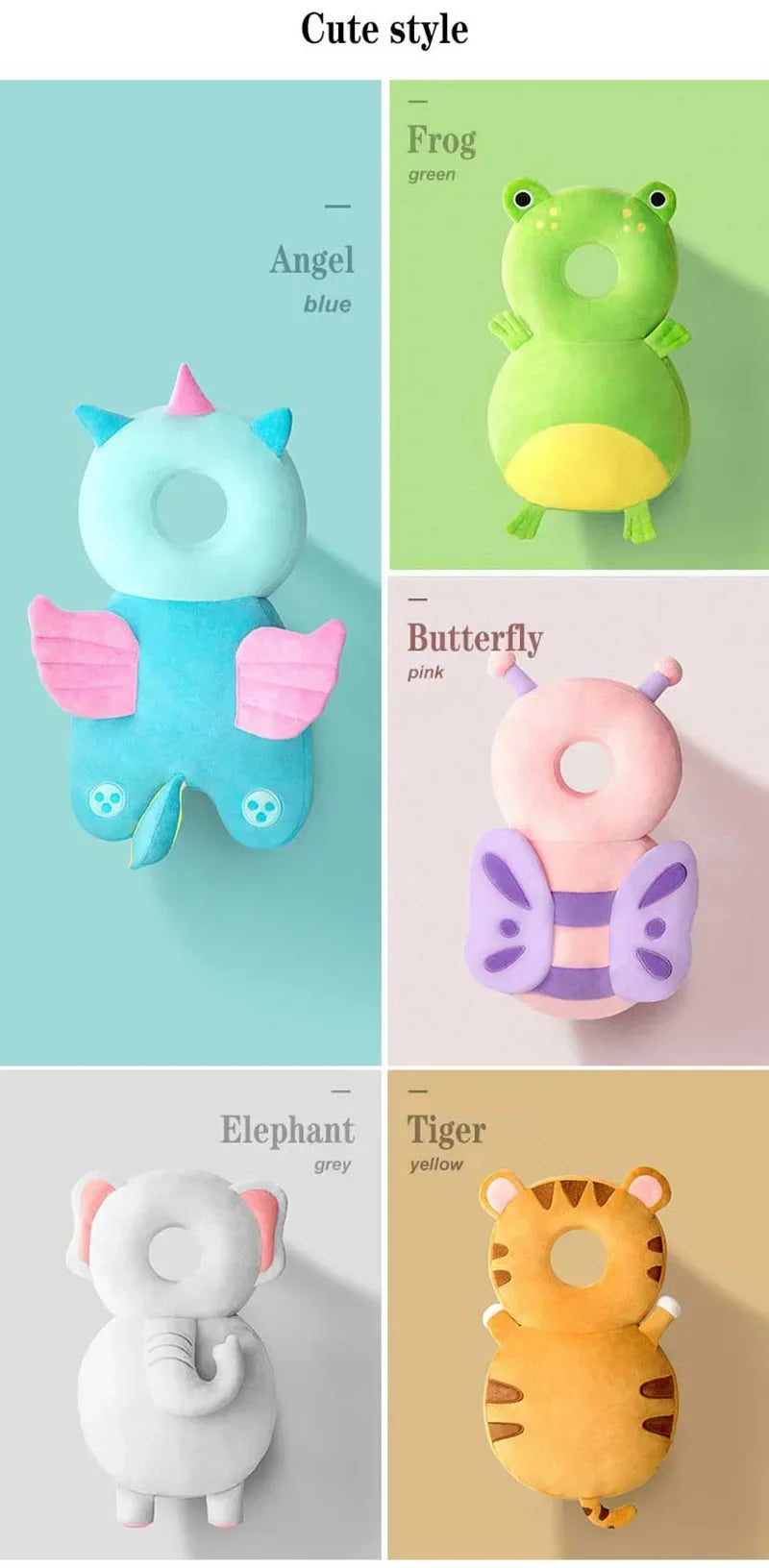 Baby Head Fall Protection Pad Cushion Cartoon Soft Security Pillows Backpack Newborn Headrest Security Pillows Backpack Toddler-World Bazaar Life