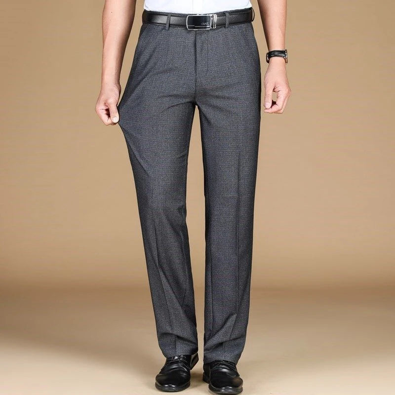 New Men's Classic Straight Leg Business Suit Pants Solid Formal Occasion Office Pants Male High Quality Baggy Trousers Plus Size - World Bazaar Life