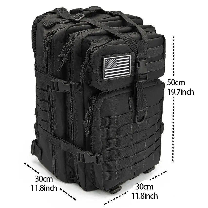 QT&QY 50L Man Tactical Backpacks Survival Traveling Bags Hking Outdoor 3P Assault Pack EDC Molle Pack For Trekking Hunting Bag - World Bazaar Life