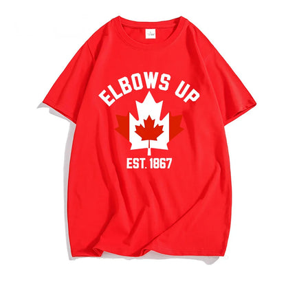EST 1986 Canada Elbows Up Tshirts Short Sleeve Round Neck Male T-shirt Strong & Free Canadian Tees Men/Women Clothing Print Tops-World Bazaar Life