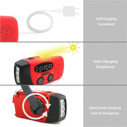 Outdoor Emergency Radio – Hand Crank, Solar, Light & Power Bank