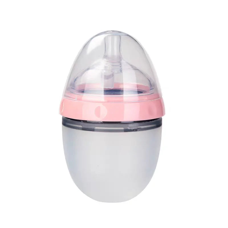 New 0-36 months baby nano-silicone bottle 240ml 150ml with handle Breastmilk-like design Soft milk pulling - World Bazaar Life