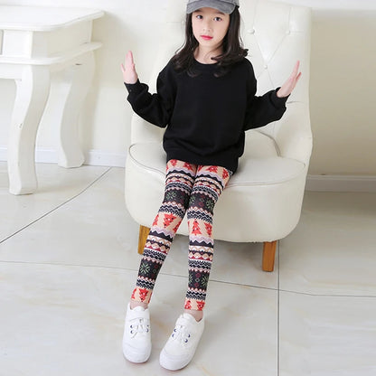 Spring Autumn Kids Pants for Girls Cartoon Girls Leggings Elastic Kids Dance Pants Thickened Kids Clothing for 4-12 Years Old-World Bazaar Life