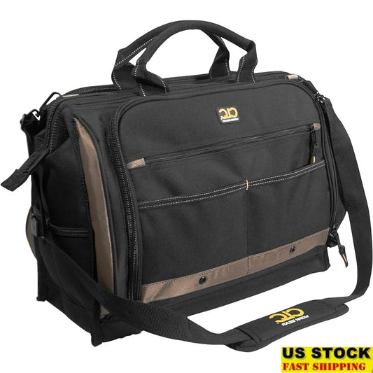 Heavy Duty Tool Bag with 50 Pockets for Organized Storage.