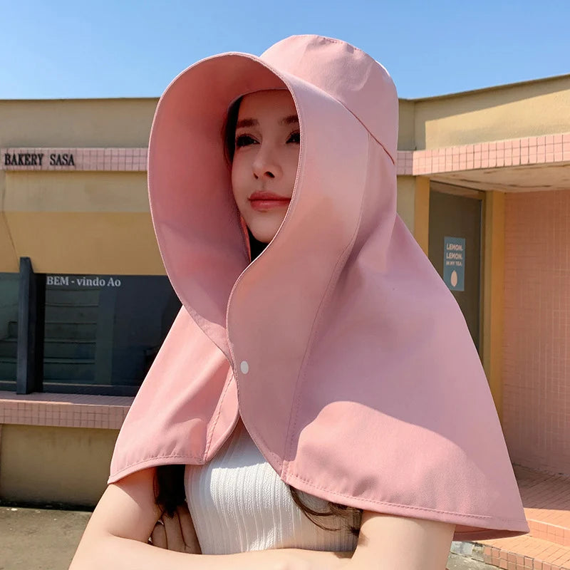 Wide Brim Sun Hat with Neck Flap – UV Protection for Hiking & Fishing-World Bazaar Life