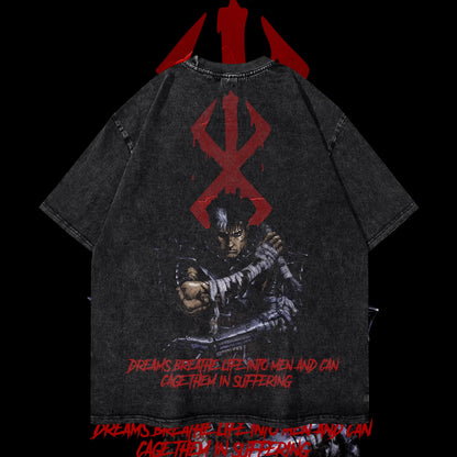 Anime Berserk T-shirts for Men New in Tops and T-shirts Cotton Men's Clothing Y2k Oversized GYM Graphic Sexmachine Vintage T-shi-World Bazaar Life
