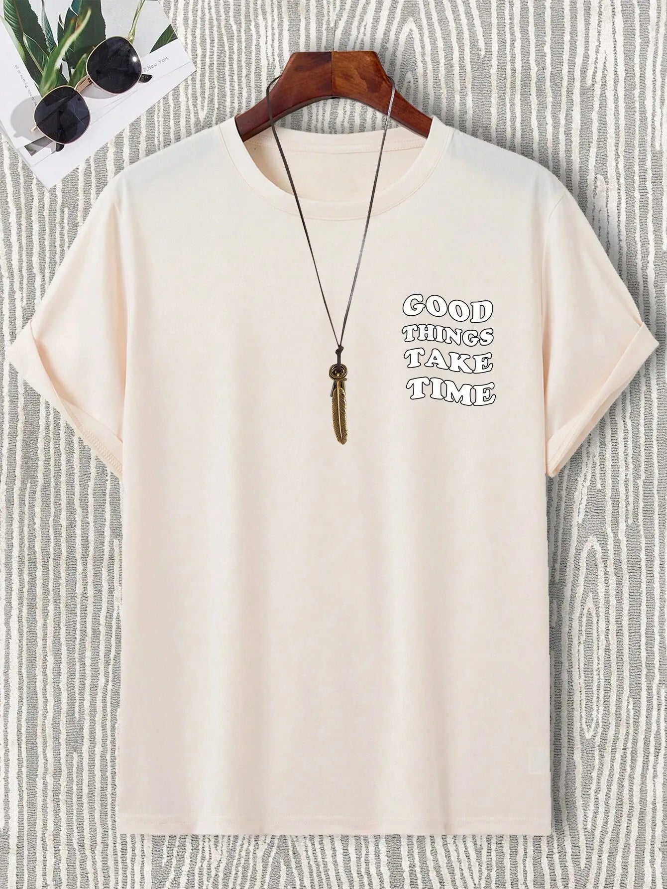 Good Things Take Time Men Women Unisex Cotton T-shirt Luxury Brand Rap Big Size Top Short Sleeve Streetwear Classic Back Tee 4XL - World Bazaar Life