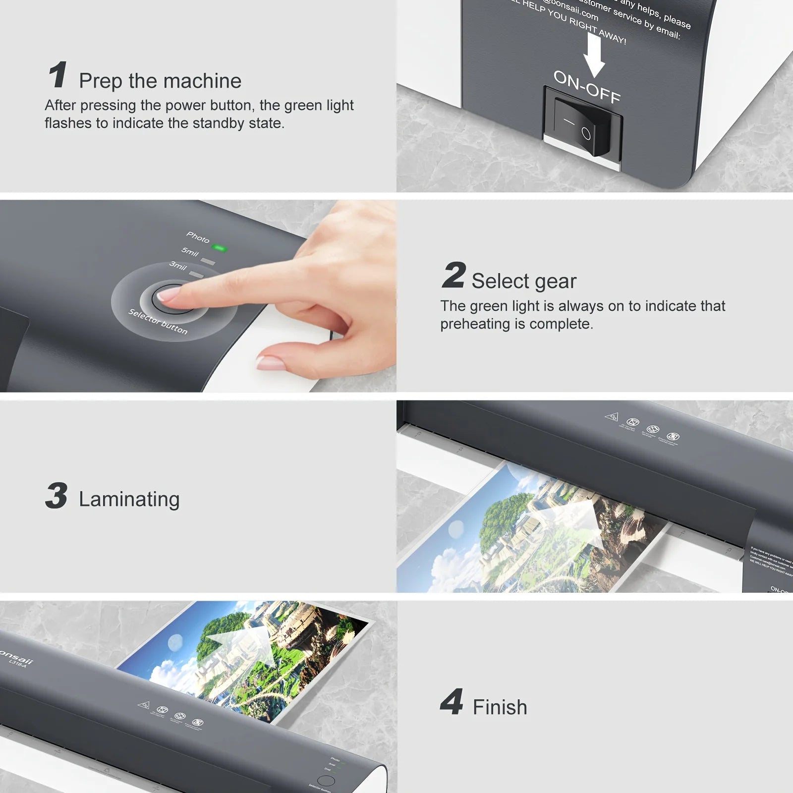 BONSAII 4-in-1 13" Laminator with Never Jam Tech and NTC Temperature Control, Included 40 Laminting Sheets, Triple Heat Settings - World Bazaar Life
