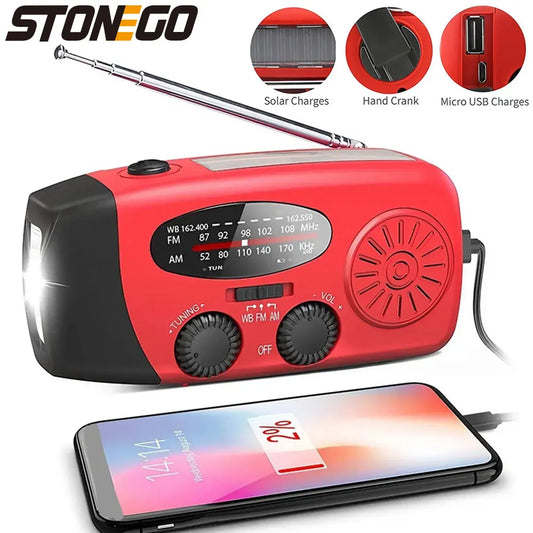 Outdoor Emergency Radio – Hand Crank, Solar, Light & Power Bank