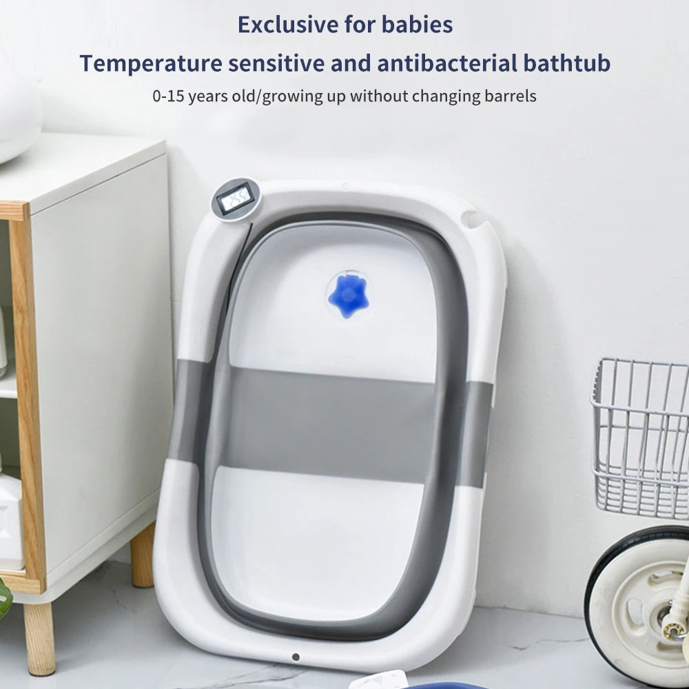 Portable Collapsible Baby Bathtub for Newborn to Toddler Durable Essential Infant Bath Tub with Soft Cushion-World Bazaar Life