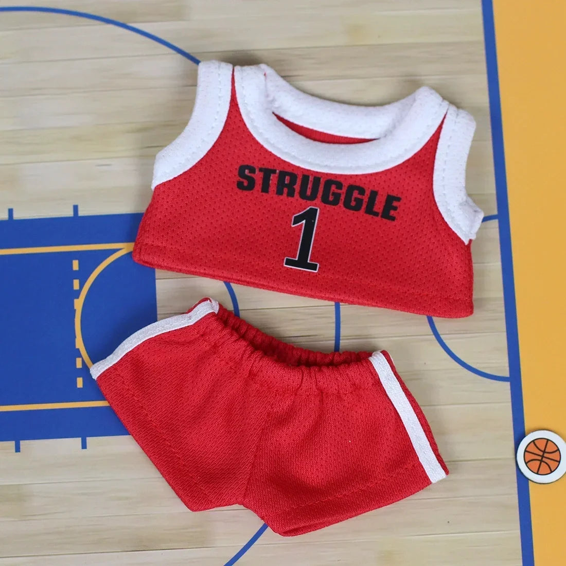 17cm Labubu Basketball Player Clothing Kawaii Mini Plush Doll Clothes Doll Cute Athlete Idol Doll Accessories Birthday Gifts