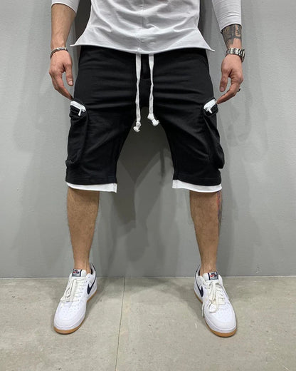 Mens Summer Cargo Shorts Cotton Workout Fitness Shorts Breathable Jogger Training Gyms Bodybuilding Multi Pocket Yellow Shorts - World Bazaar Life