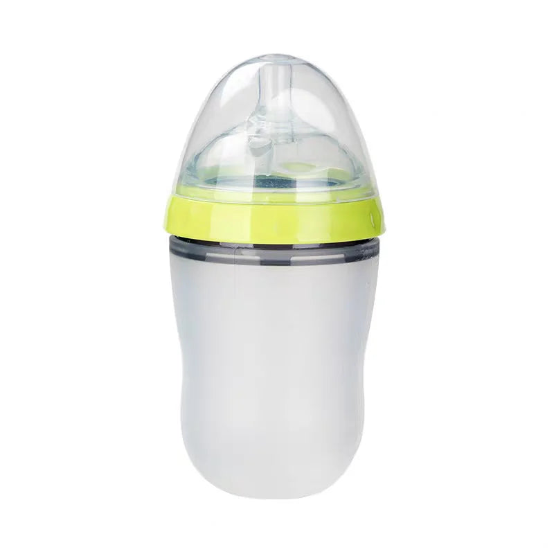 New 0-36 months baby nano-silicone bottle 240ml 150ml with handle Breastmilk-like design Soft milk pulling - World Bazaar Life