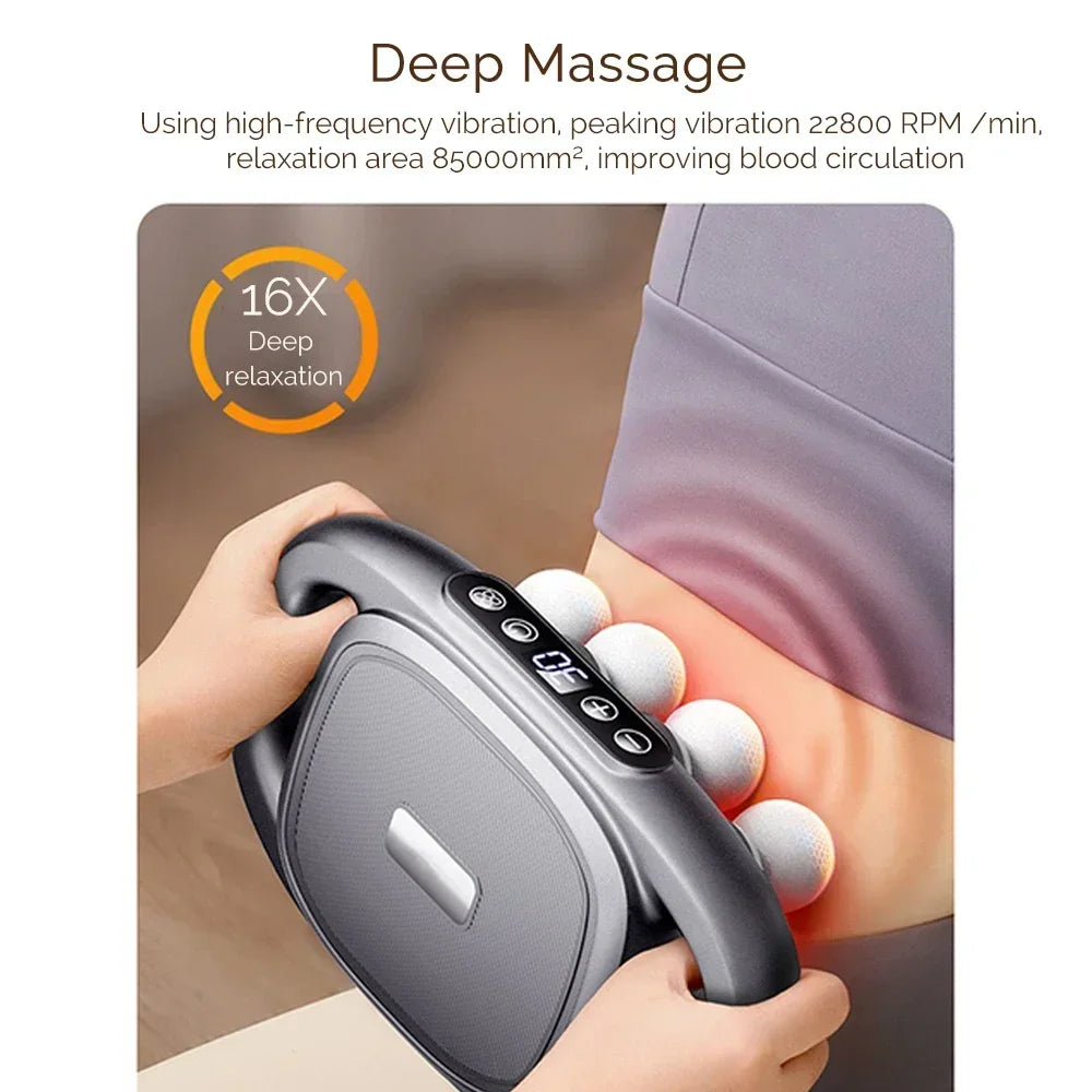 High-Power 16 Head Percussion Massage Gun - 48kg Deep Tissue Relief for Athletes & Fitness Enthusiasts Body Massager
