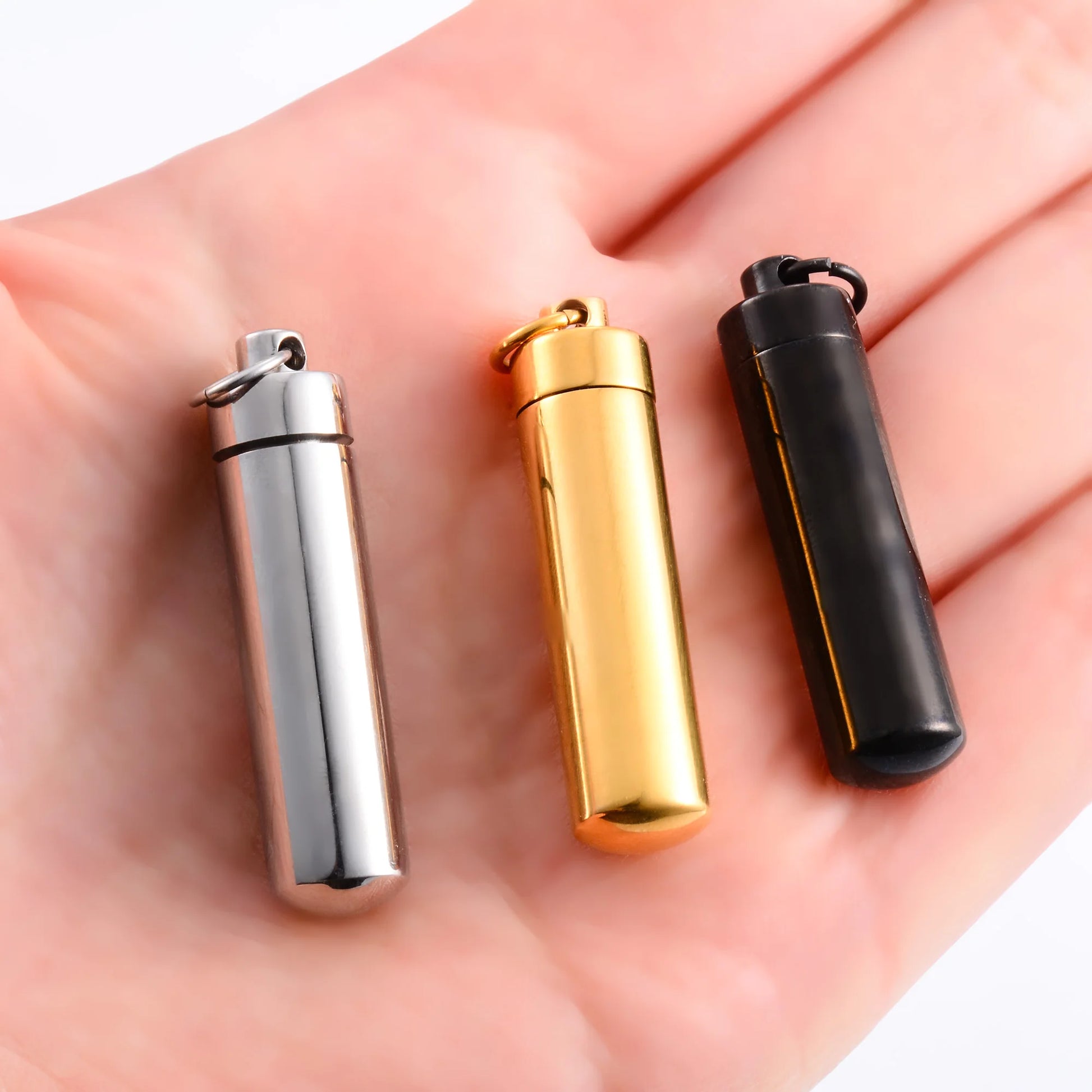Keepsake Stainless Steel Cylinder Urn Pendant for Pet Ashes Necklace Chain Choker Charms Funeral Cremation Jewelry Accessories - World Bazaar Life