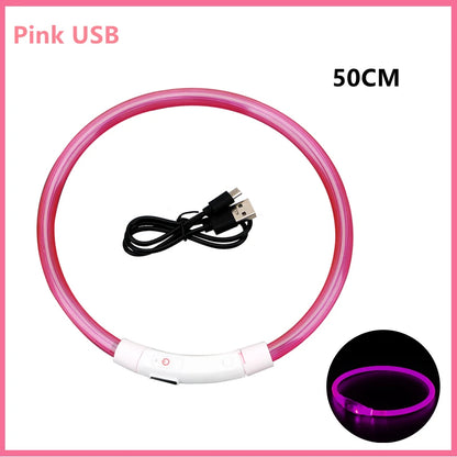 LED Glow USB Dog Collar – Adjustable & Rechargeable Safety Light for Pets