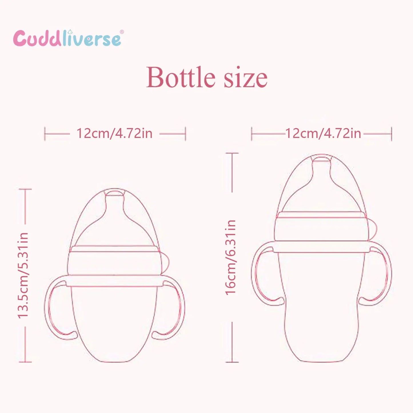 New 0-36 months baby nano-silicone bottle 240ml 150ml with handle Breastmilk-like design Soft milk pulling - World Bazaar Life