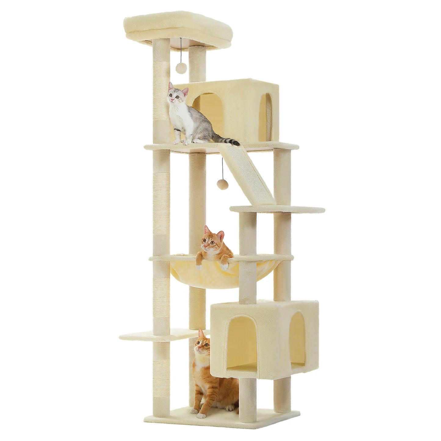 180cm Large Cat Tree Tower with Scratching Post, Hammock & Perch - World Bazaar Life