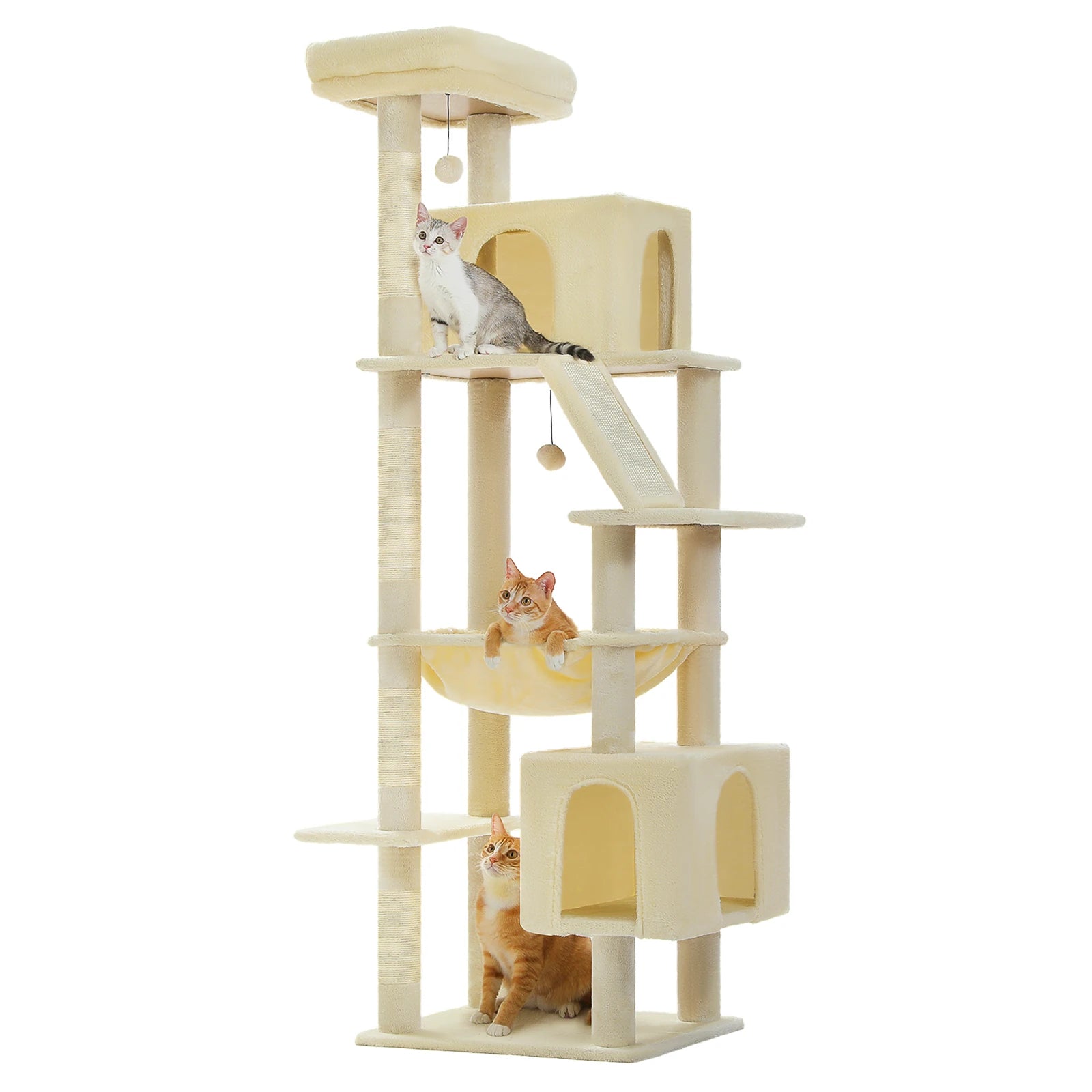 180cm Large Cat Tree Tower with Scratching Post, Hammock & Perch - World Bazaar Life