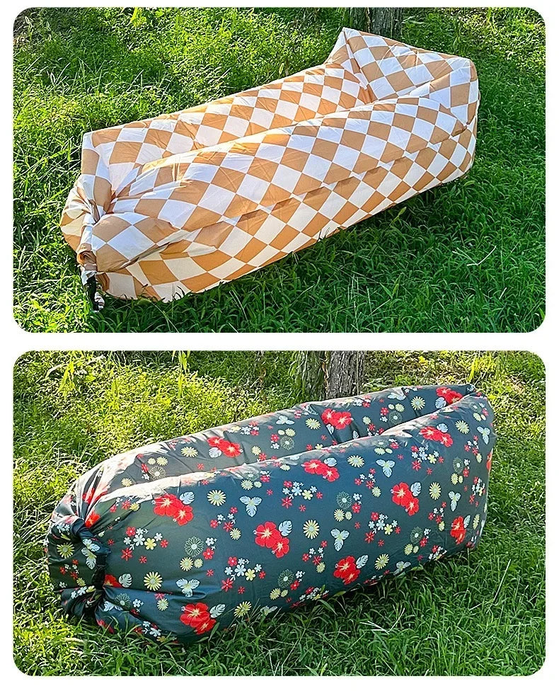 WW Garden sofa Trend Outdoor Fast Inflatable Air Sofa Bed GoodQuality Sleeping Bag Inflatable AirBag Lazy bag Beach Sofa Skz Pig