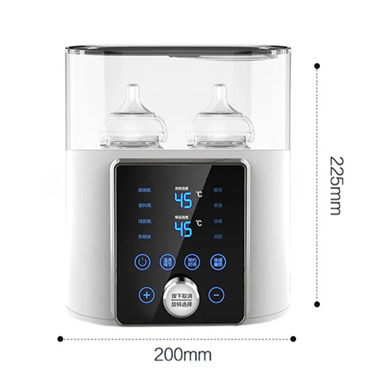 Multi function Baby Bottle Warmer Heater Sterilizer 8-in-1 Fast Milk Warmer with Timer Breast Milk or Formula Fits 2 Bottles - World Bazaar Life