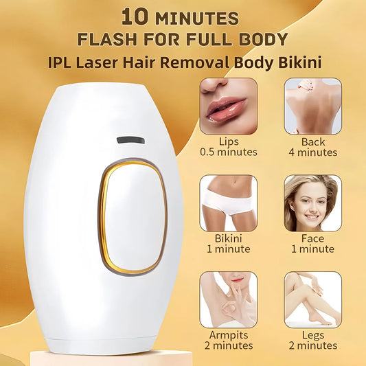 Laser Hair Removal Unlimited Flash Ice-cooling IPL Device 18.6J Painless & Long-Lasting Results Full Body Treament for Women Men