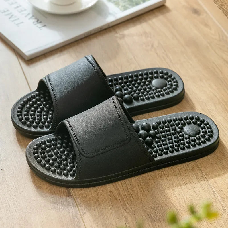 New Women Foot Massage Slippers Men Slipper Indoor Bathroom Non-slip Soft Slides Couples House Relief Feet Health Care Shoes