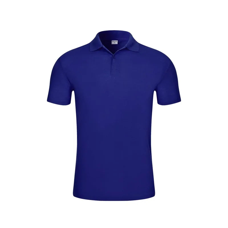 Summer Top New Lapel  Solid Color Shirt Short Sleeve Casual Business Fashion Breathable And Comfortable Polo Shirt Group Uniform-World Bazaar Life