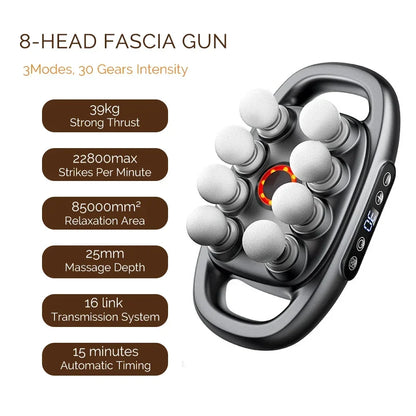 High-Power 16 Head Percussion Massage Gun - 48kg Deep Tissue Relief for Athletes & Fitness Enthusiasts Body Massager