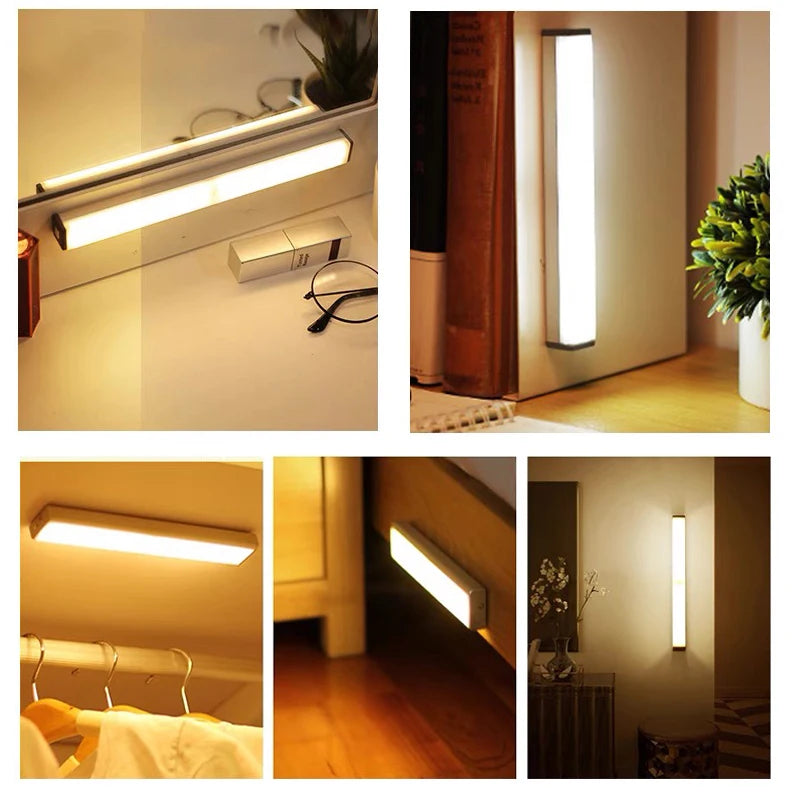 Motion Sensor Light Wireless LED Night Light Type C Rechargeable Light Cabinet Wardrobe Lamp Staircase Backlight For Kitchen LED-World Bazaar Life