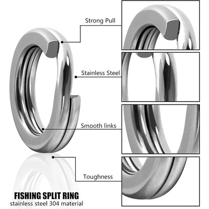 Fishing Pro Spaltringe aus Edelstahl – Hochfester Angelschlaufenverbinder (200/250 Stück) – Bestbewertet und benutzerfreundlich