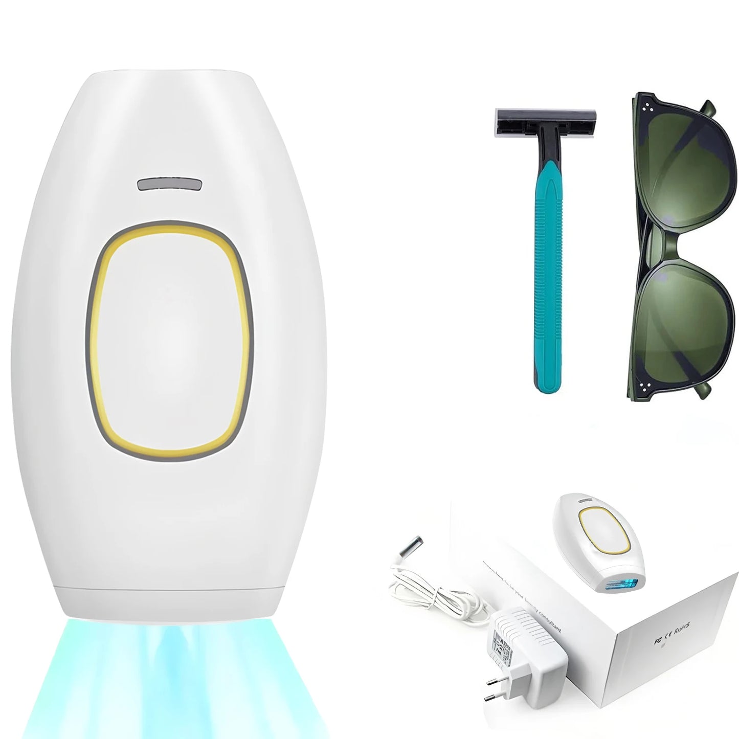 Laser Hair Removal Unlimited Flash Ice-cooling IPL Device 18.6J Painless & Long-Lasting Results Full Body Treament for Women Men