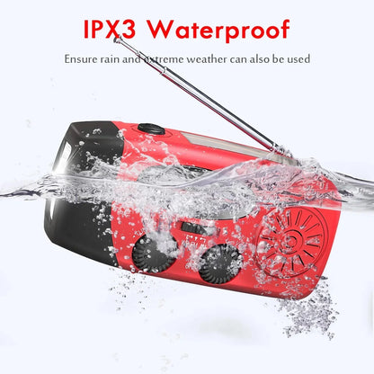 Outdoor Emergency Radio – Hand Crank, Solar, Light & Power Bank