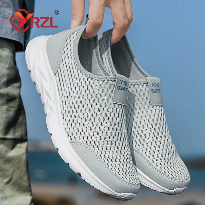 YRZL Men's Breathable Mesh Sneakers - Lightweight & Non-Slip
