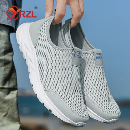 YRZL Men's Breathable Mesh Sneakers - Lightweight & Non-Slip