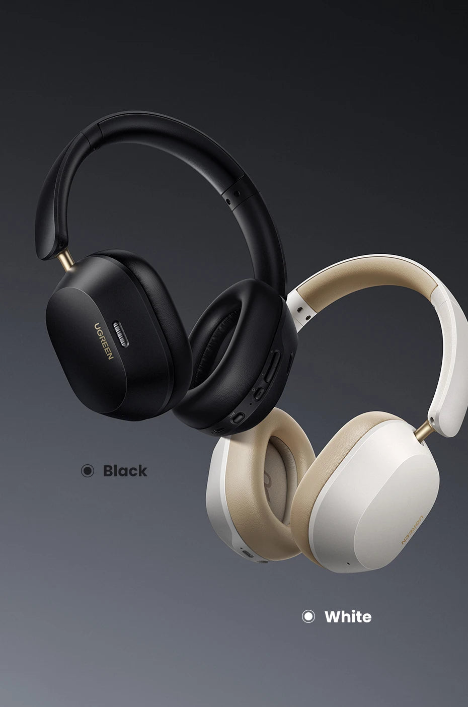 UGREEN Choice Max5c Wireless Bluetooth Headphones 43dB Active Noise Cancellation Hi-Res LDAC 75H Spatial Audio Earbuds Headset-World Bazaar Life