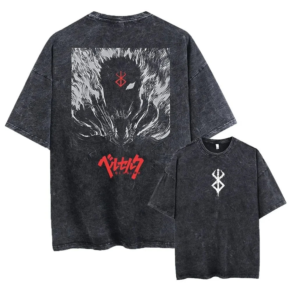 Anime Berserk T-shirts for Men New in Tops and T-shirts Cotton Men's Clothing Y2k Oversized GYM Graphic Sexmachine Vintage T-shi-World Bazaar Life