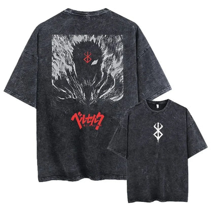 Anime Berserk T-shirts for Men New in Tops and T-shirts Cotton Men's Clothing Y2k Oversized GYM Graphic Sexmachine Vintage T-shi-World Bazaar Life