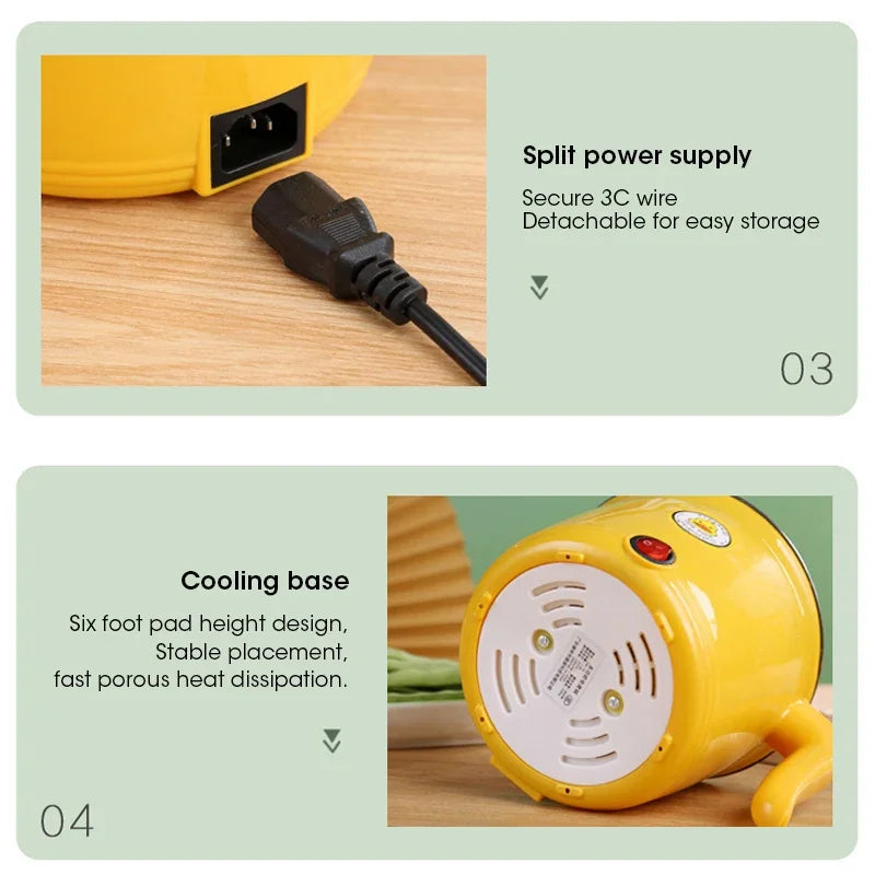 1.8L 220V mini multifunctional student dormitory electric hot pot electric cooking noodles home small pot Stainless steel liner-World Bazaar Life