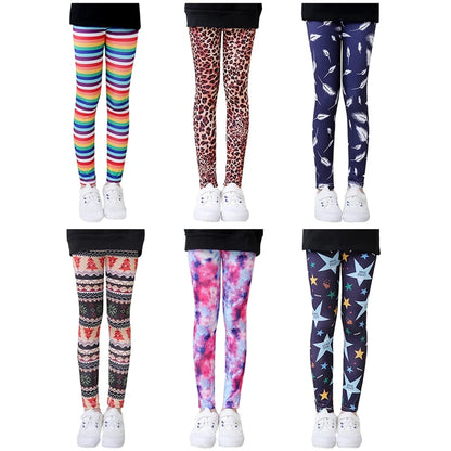Spring Autumn Kids Pants for Girls Cartoon Girls Leggings Elastic Kids Dance Pants Thickened Kids Clothing for 4-12 Years Old-World Bazaar Life