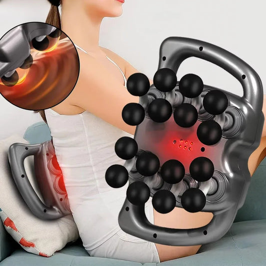 16-Head Cordless Massage Gun-Deep Tissue Percussion Therapy for Back/Leg Muscle Relief with 9 Adjustable Speeds (Home & Gym Use)