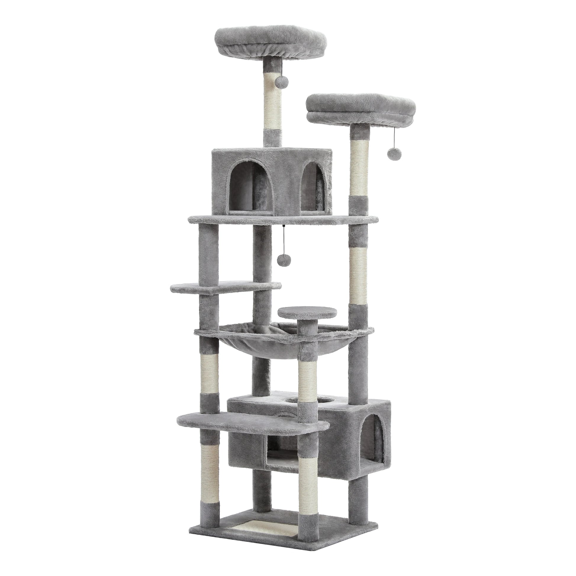 Tall Multi-Level Cat Tree Tower with Scratching Posts & Caves - World Bazaar Life
