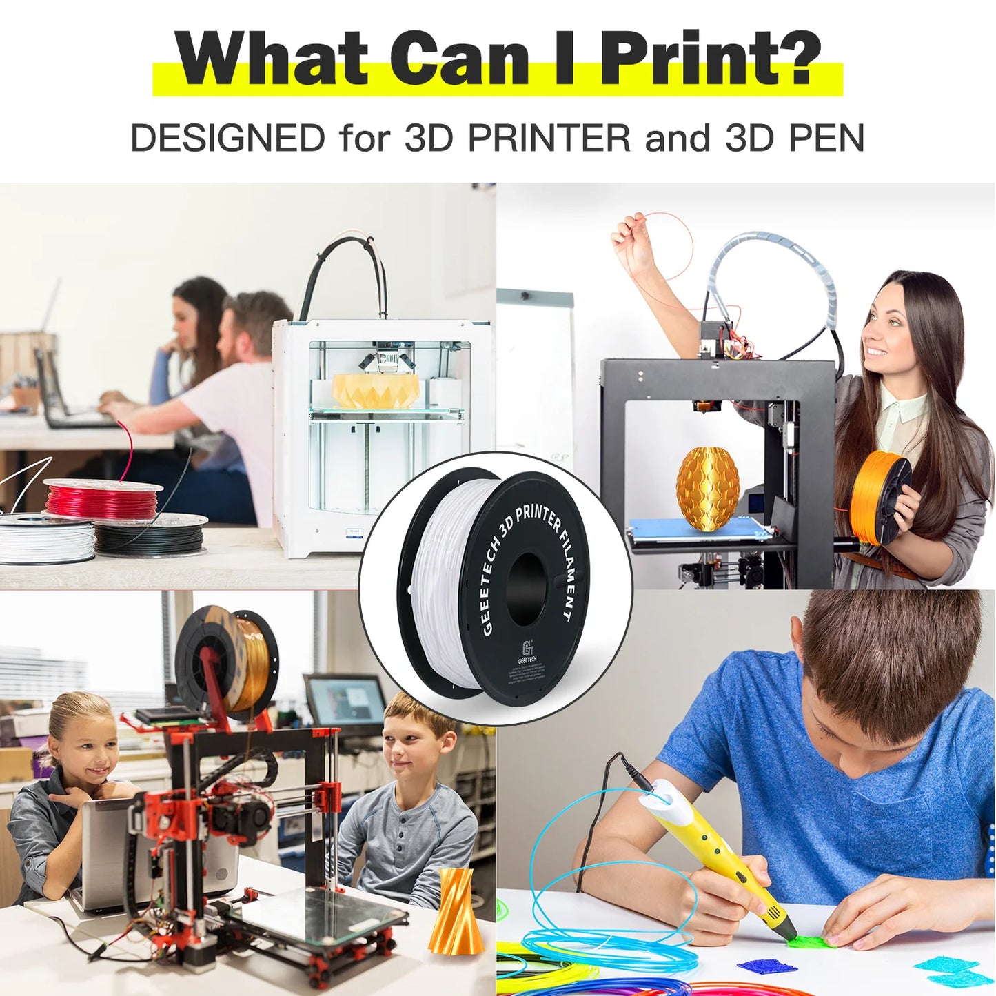 GEEETECH 1KG 1.75mm TPU Filament Flexible material for 3D Printers overseas warehouse fast shipping - World Bazaar Life