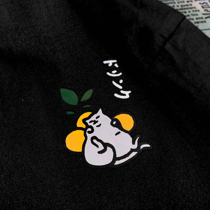 Cute Japanese Cat Print Oversized T-shirt men Women Short Sleeve Loose Casual Tee Shirt Streetwear Tops Cotton Harajuku Clothing-World Bazaar Life