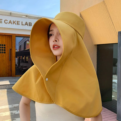 Wide Brim Sun Hat with Neck Flap – UV Protection for Hiking & Fishing-World Bazaar Life