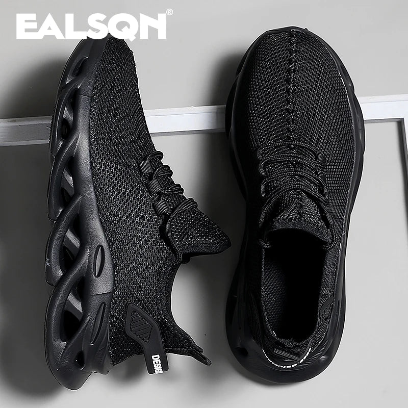 Men Sports Running Black Jogging Shoes Casual Sneakers Brown Outdoor Breathable Mesh Women Light Shock-absorption Black Tennis - World Bazaar Life