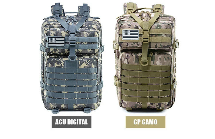 QT&QY 50L Man Tactical Backpacks Survival Traveling Bags Hking Outdoor 3P Assault Pack EDC Molle Pack For Trekking Hunting Bag - World Bazaar Life