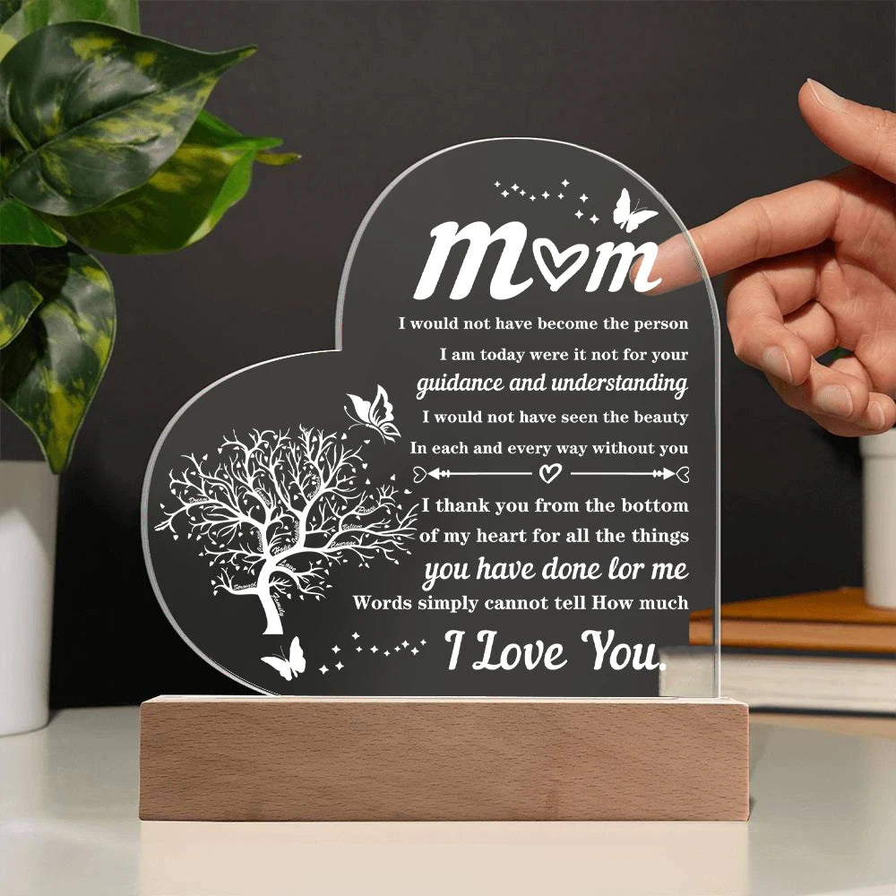 Heart Transparent Acrylic Ornaments Decorations Gift for My Mom Birthday Present From Family Souvenir for Mother's Day Gift-World Bazaar Life